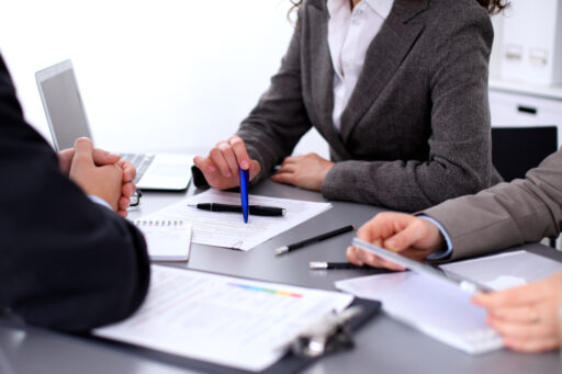 Group of business people working together in office